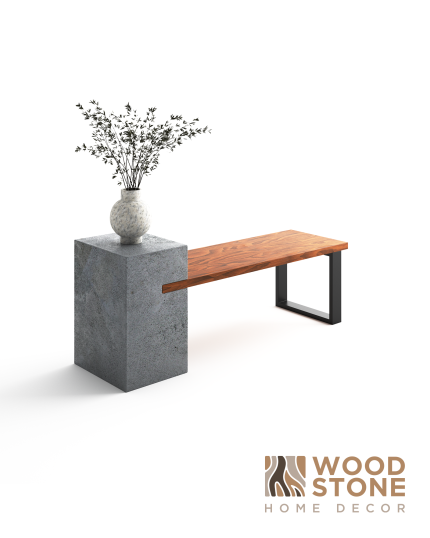 WoodStone Concrete & Wood Bench - Modern, Stylish & Durable