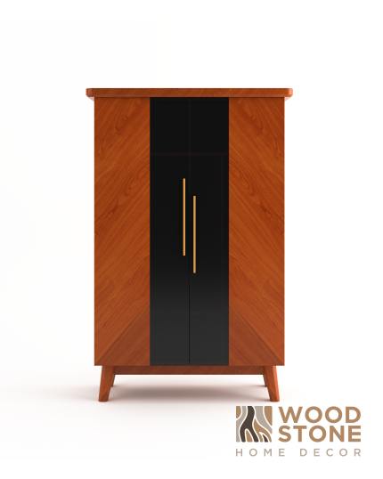 WoodStone Dual Shade Wood Crystal Almirah – Elegant, Modern, and Functional