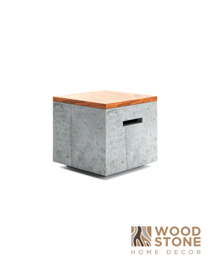 WoodStone Stone Grain Stool - Modern, Durable & Stylish